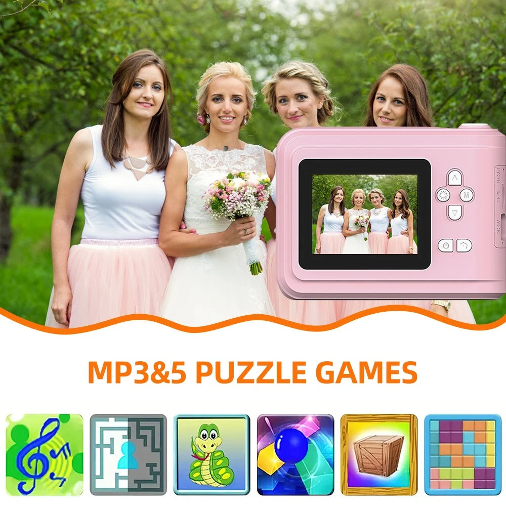 Children Digital Camera Instant Print Toys For Kids Thermal Print Camera HD 1080P Photo Printing Camera With 3 Rolls Print Paper